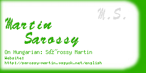 martin sarossy business card